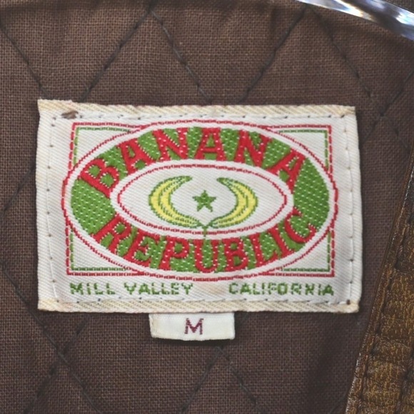 VTG 80s Banana Republic Leather Photojournalist Vest Mill Valley Gorpcore Lined - Picture 2 of 16